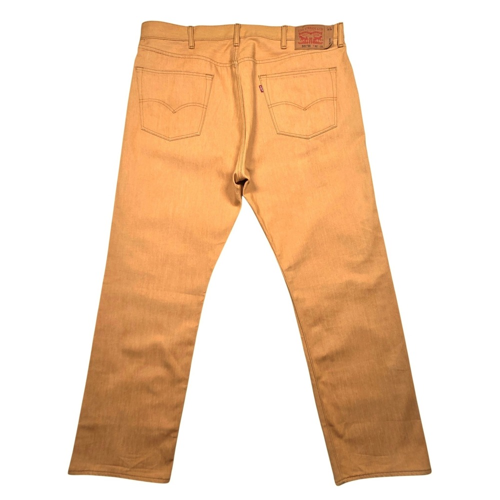 Levis 501 XX Jeans Mens 42x32 Earthy Orange Straight Leg Button Fly Cotton Duck